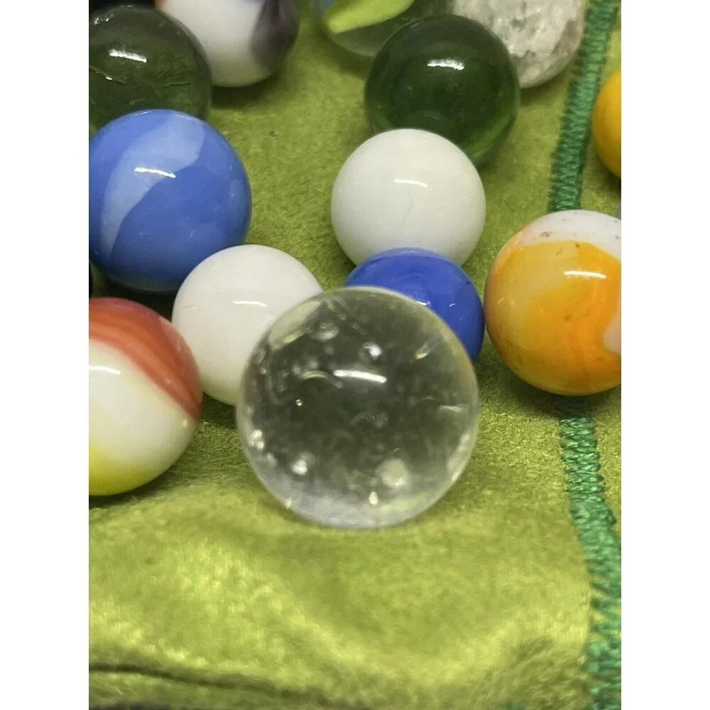 Vintage Marble Lot of 46 Different Sizes Colors